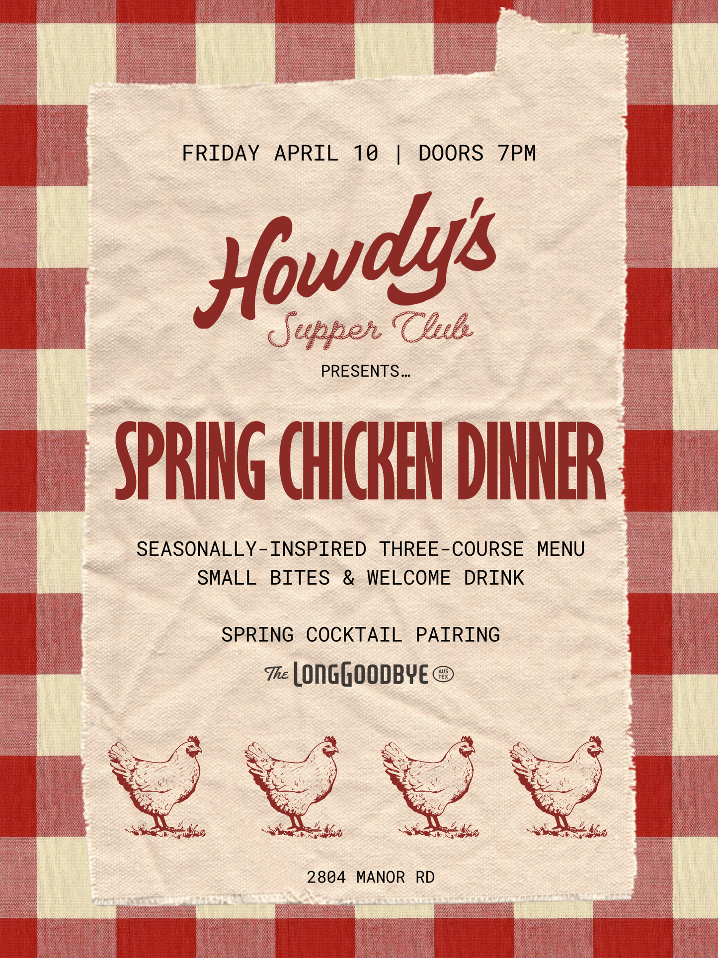 Spring Chicken Dinner - Friday April 10th